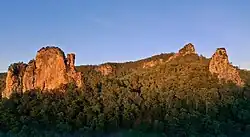 Nimbin Rocks, close-up in the morning sun, May 2019