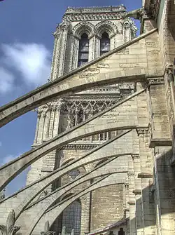 Flying buttresses of Notre-Dame