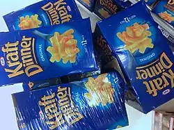 Original-flavour Kraft Dinner sold in bulk 12-pack sizes in Canada
