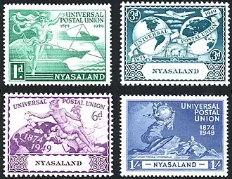 Nyasaland stamps in 1949