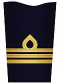 Sleeve insignia on innerkavaj m/48 ("inner jacket m/48") for a captain. (–2003)