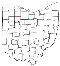 Location of Mount Blanchard, Ohio