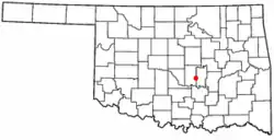 Location of Maud, Oklahoma