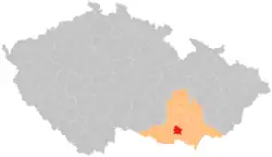 Location in the South Moravian Region within the Czech Republic