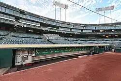 Dugouts used for Athletics games