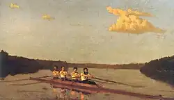 "Oarsmen on the Schuylkill" also known as "Pennsylvania Barge Club Four"[11] by Thomas Eakins (c. 1874).