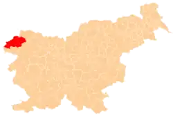 Location of the Municipality of Bovec in Slovenia