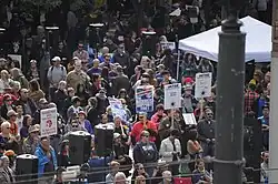 Occupy Seattle rally at Westlake Park, Seattle, October 8, 2011