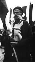 Old comitadji, celebrating Ilinden Uprising in Kruševo in 1943, during the Bulgarian annexation.