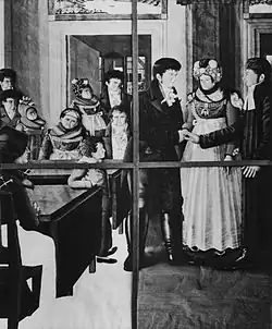 Domestic Wedding on Föhr (later version, unfinished), c. 1830. It is believed that this painting shows the wedding of Braren's sister Kerrin in 1811.[5]