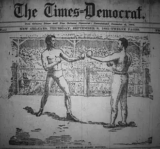 Gentleman Jim Corbett and John L. Sullivan at the Olympic Club, New Orleans, The Times-Democrat, September 8, 1892