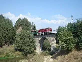 Train on bridge in Bulgaria