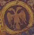 Fresco detail of Stefan Lazarević's robe, Manasija (1406–1418)