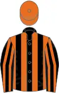 Black and orange stripes, orange cap