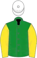 Emerald Green, Yellow sleeves, White cap