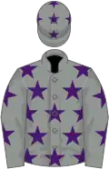 Grey, purple stars