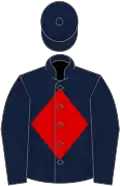 Dark blue, red diamond