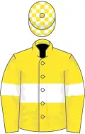 Yellow, White hoop and armlets, White and Yellow check cap