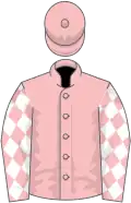 Pink, white diamonds on sleeves