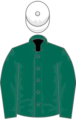 Dark green, white cap