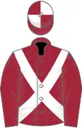MAROON, white cross sashes, qtd. cap