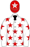 White, red stars, red cap, white star