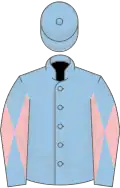 Light blue, light blue and pink diabolo on sleeves