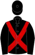 Black, red cross belts