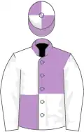 Mauve and White (quartered), White sleeves