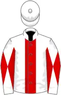 White, red stripe, diabolo on sleeves