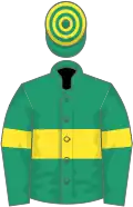 Emerald Green, Yellow hoop and armlets, hooped cap
