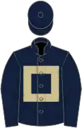 Dark blue, beige hollow box