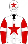 White, red star, red sleeves, white armlets, white cap, red star