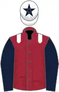 Maroon, white epaulets, dark blue sleeves, white cap, dark blue star