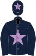 Dark blue, mauve star, star on cap