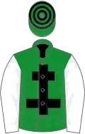Green, black cross of lorraine, hooped cap, white sleeves