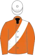 Orange, white sash, white cap