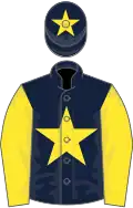 Dark blue, yellow star and sleeves, yellow star on cap