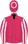 Cherry, white striped sleeves and hoop on cap