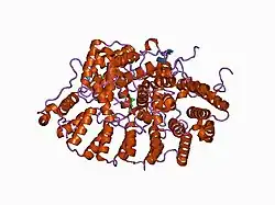 1d8e: Zinc-depleted FTase complexed with K-RAS4B peptide substrate and FPP analog.