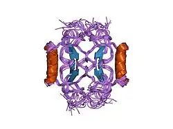 1pfn: PF4-M2 CHIMERIC MUTANT WITH THE FIRST 10 N-TERMINAL RESIDUES OF R-PF4 REPLACED BY THE N-TERMINAL RESIDUES OF THE IL8 SEQUENCE. MODELS 16-27 OF A 27-MODEL SET.