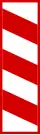 G-1d "indicator bar with three stripes, placed on the left side of the carriageway" (farthest)
