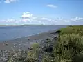 View on the Verdronken Land van Saeftinghe&nbsp;[nl] and the nuclear power plant of Doel