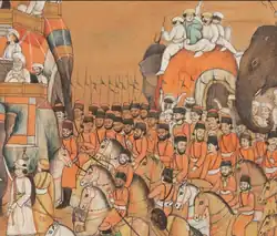 Cavalry in the Durbar Procession of Mughal Emperor Akbar II (r. 1806–1837) under British rule