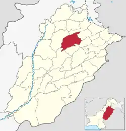 Location of Sargodha District in Punjab