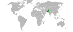 Map indicating locations of Pakistan and Vietnam