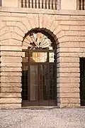 The entrance from the 16th century façade