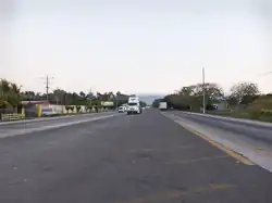 Pan-American Highway in El Salvador between Lourdes and Santa Ana; this flat 1.5&nbsp;km (0.93&nbsp;mi) long straight section can be used as an airstrip and it was used during El Salvador Civil War.