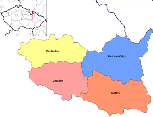 Districts of Pardubice Region