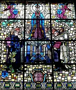 Depiction of the transfer of the abbey from the White Mantles to Guillaumites